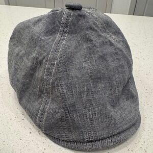 D&Y Newsboy Cap‎ Unisex OSFM Grey Excellent Herringbone Flat Hat Classic Preppy